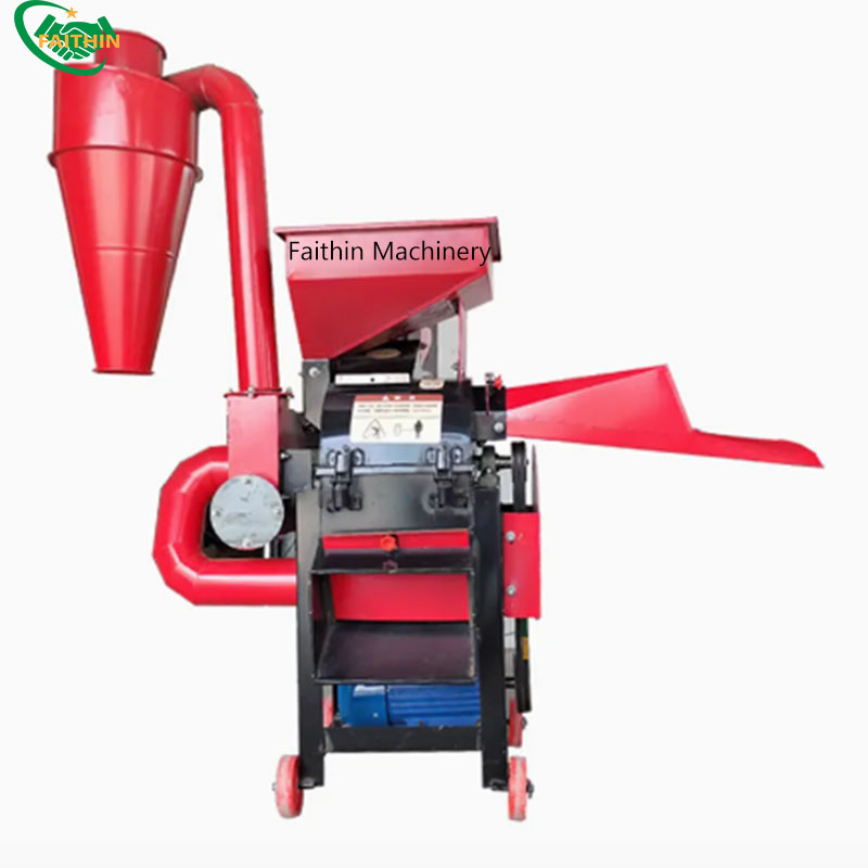 Fresh Grass Stalk Pulper Maize Grain Hammer Mill Chaff Cutter Crusher Machine With Cyclone