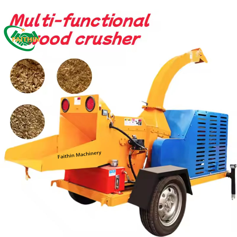 China Forestry Self Feeding Wood Chipper Hydraulic Tree Branch Leaf Shredder Mobile Wood Chip Crusher Machine Wood Crusher