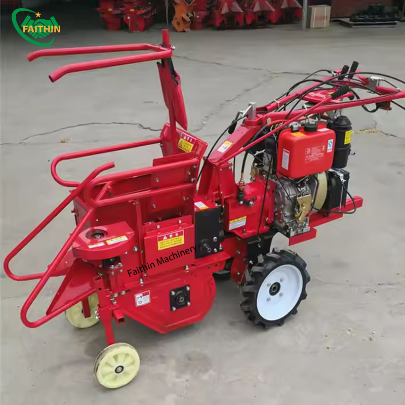 Hand Push Walking Tractor Mini Corn Harvester Maize Harvesting All-In-One Machine Machine From China Corn Harvester