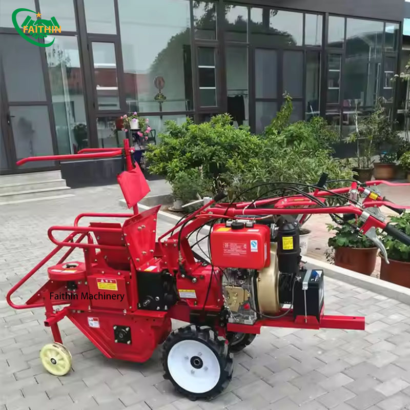 Small Diesel Walking Tractor Corn Reaper Hand Push One Row Corn Silage Harvester Corn Harvesting Machine Corn Harvester